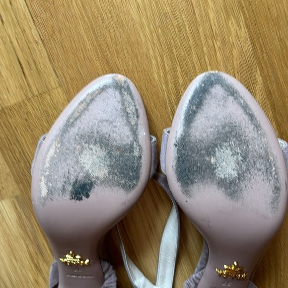 PRADA BLUSH SUEDE HEEL SANDAL - Picture 10 of 12